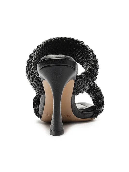 Alexandre Birman os11x0326 Lilla 85mm Woven Leather Sandals in Black Size US 7.5 / IT 37.5 - 3 Thumbnail