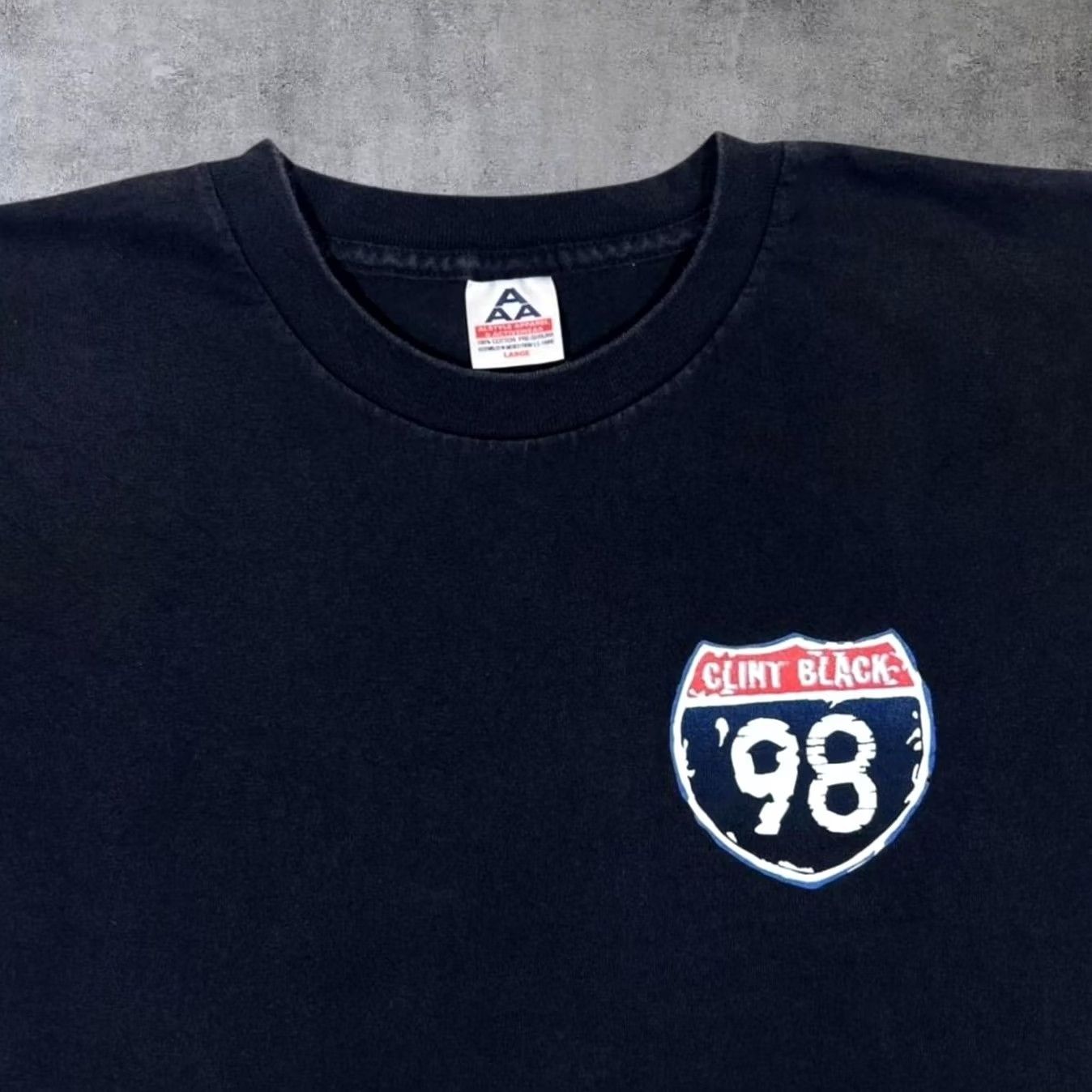 Vintage VINTAGE Clint Black "North American Tour 1998" T-Shirt Large Black Mens Graphic Print Front Back Shirt Size US L / EU 52-54 / 3 - 4 Thumbnail