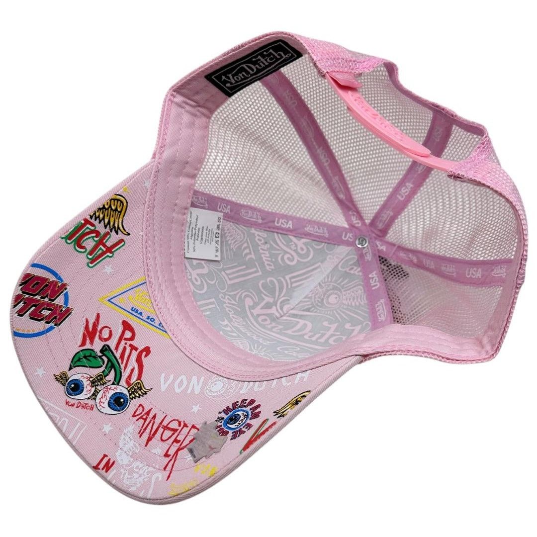 Von Dutch Von Dutch Trucker Hat Pink Flying Eyeball Jax Cap Size ONE SIZE - 4 Thumbnail