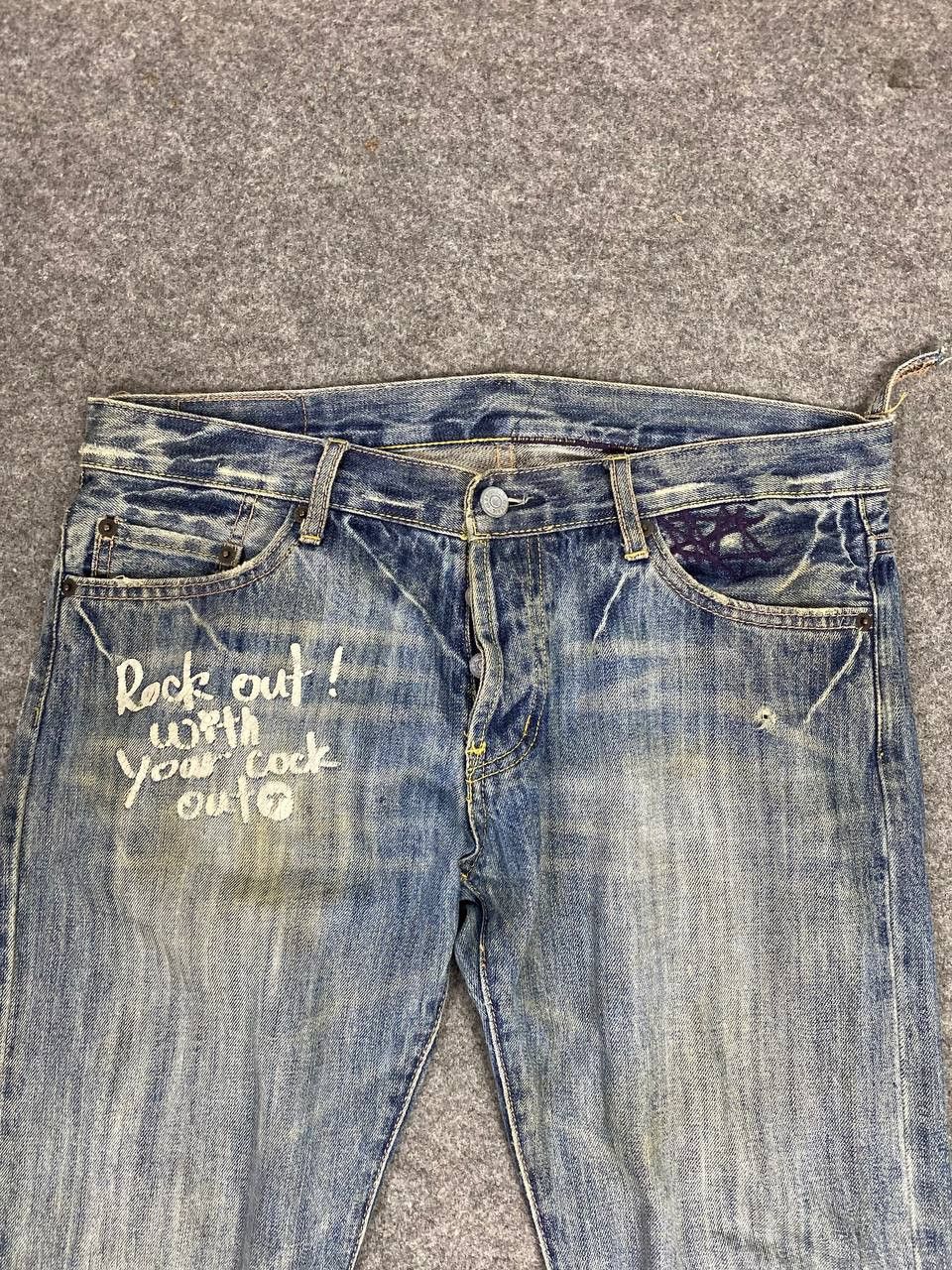Hysteric Glamour thee hysteric xxx bootcut flare distressed denim nice design Size US 35 - 13 Thumbnail