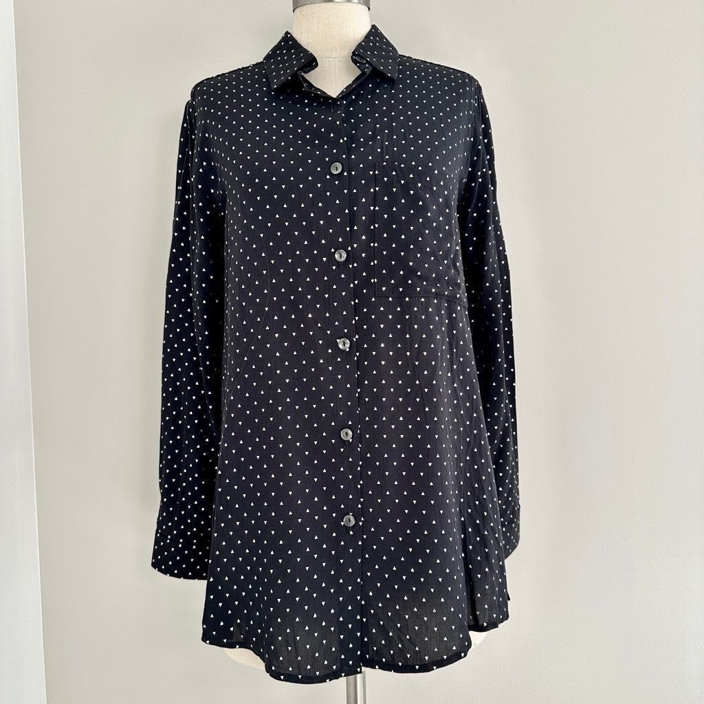Other Womens Black & White Patterned Collared Button-up Blouse New Size XS / US 0-2 / IT 36-38 - 1 Thumbnail