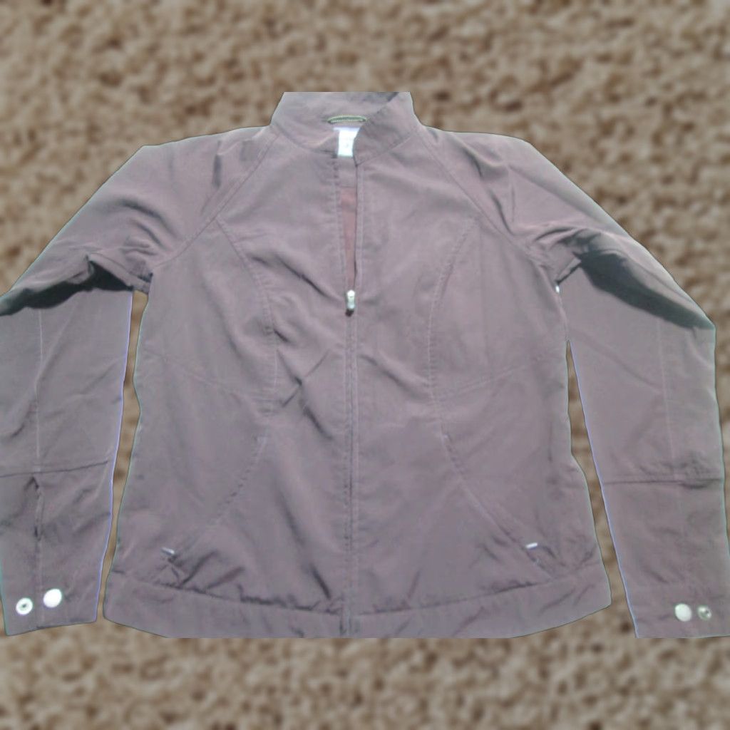 Vintage Columbia Jacket Brown Basic Jacket Womens L Zip Pockets Solid Polyester Outerwear Size L / US 10 / IT 46 - 1 Thumbnail