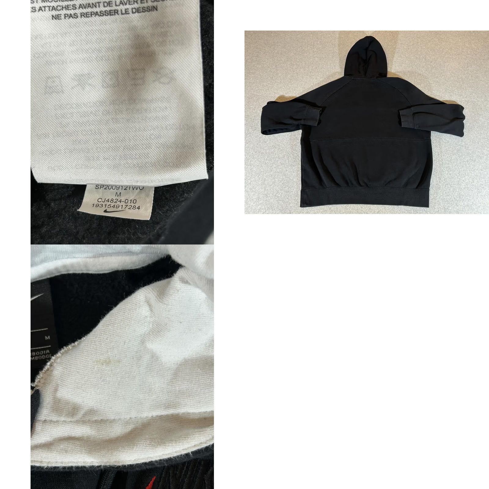 Nike Nike Hoodie Mens M Black White Colorblock Air Pullover Fleece Sweatshirt Graphic Print Embroidered Logo Kangaroo Pocket Size US M / EU 48-50 / 2 - 9 Thumbnail