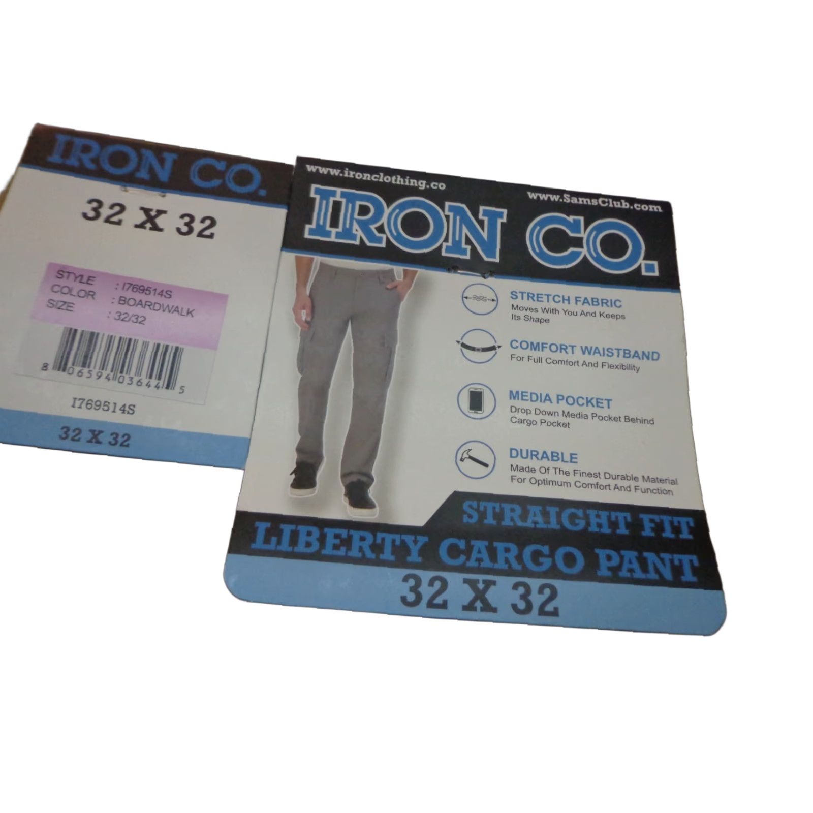 Vintage IRON Co. Liberty Cargo Pants Men 32x32 Beige Khaki 98% Cotton 2% Spandex Stretch Straight Cargo Weave Boardwalk Size US 32 / EU 48 - 1 Thumbnail
