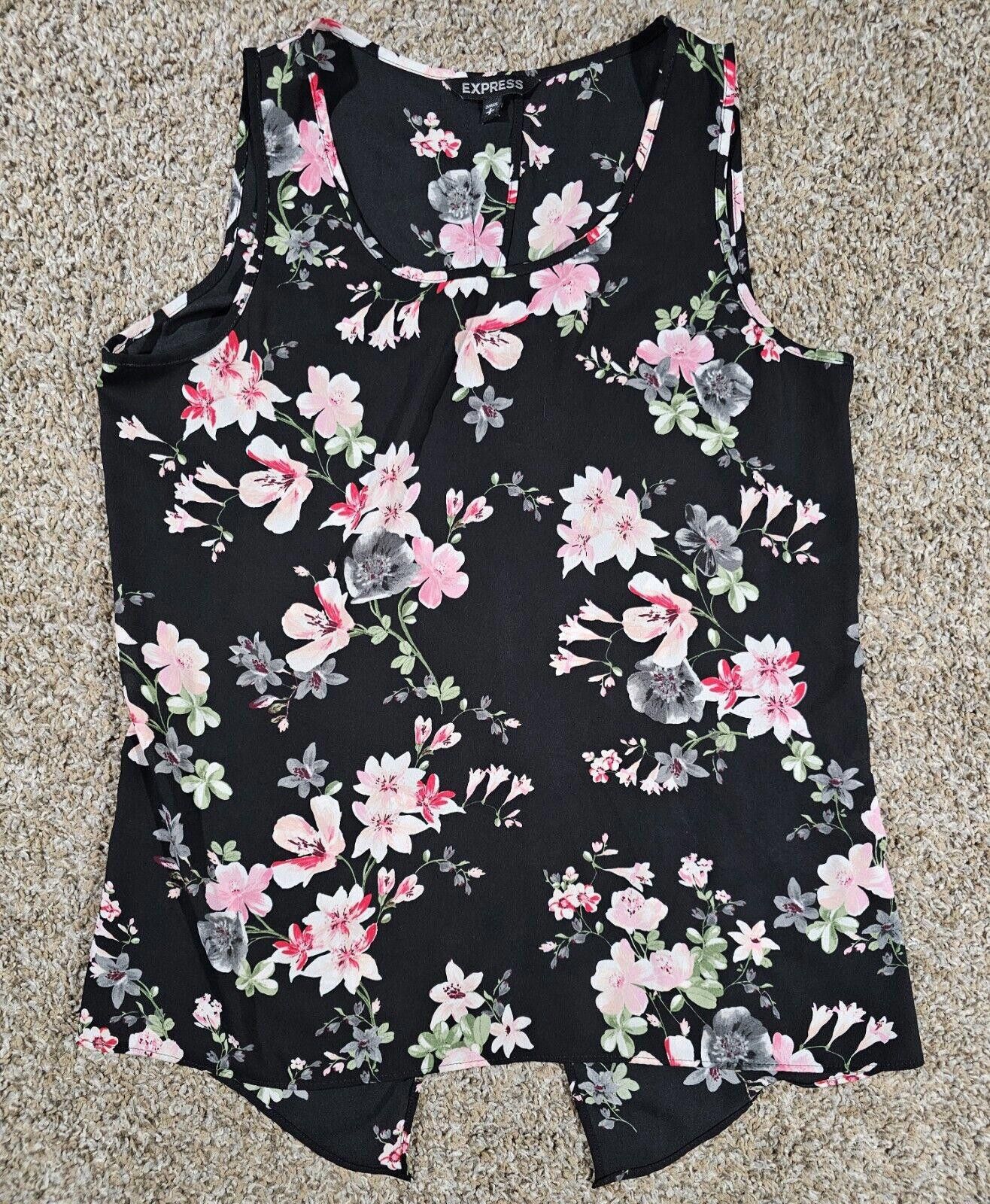 Express express top s floral small sleeveless blouse Size S / US 4 / IT 40 - 1 Thumbnail