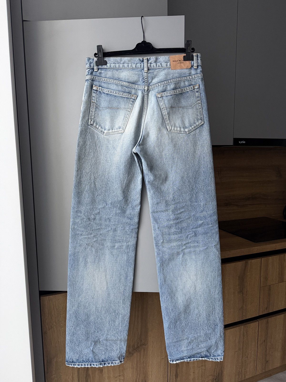 Balenciaga Belenciaga High-Rise Straight Blue Denim Pants Size US 27 - 6 Thumbnail