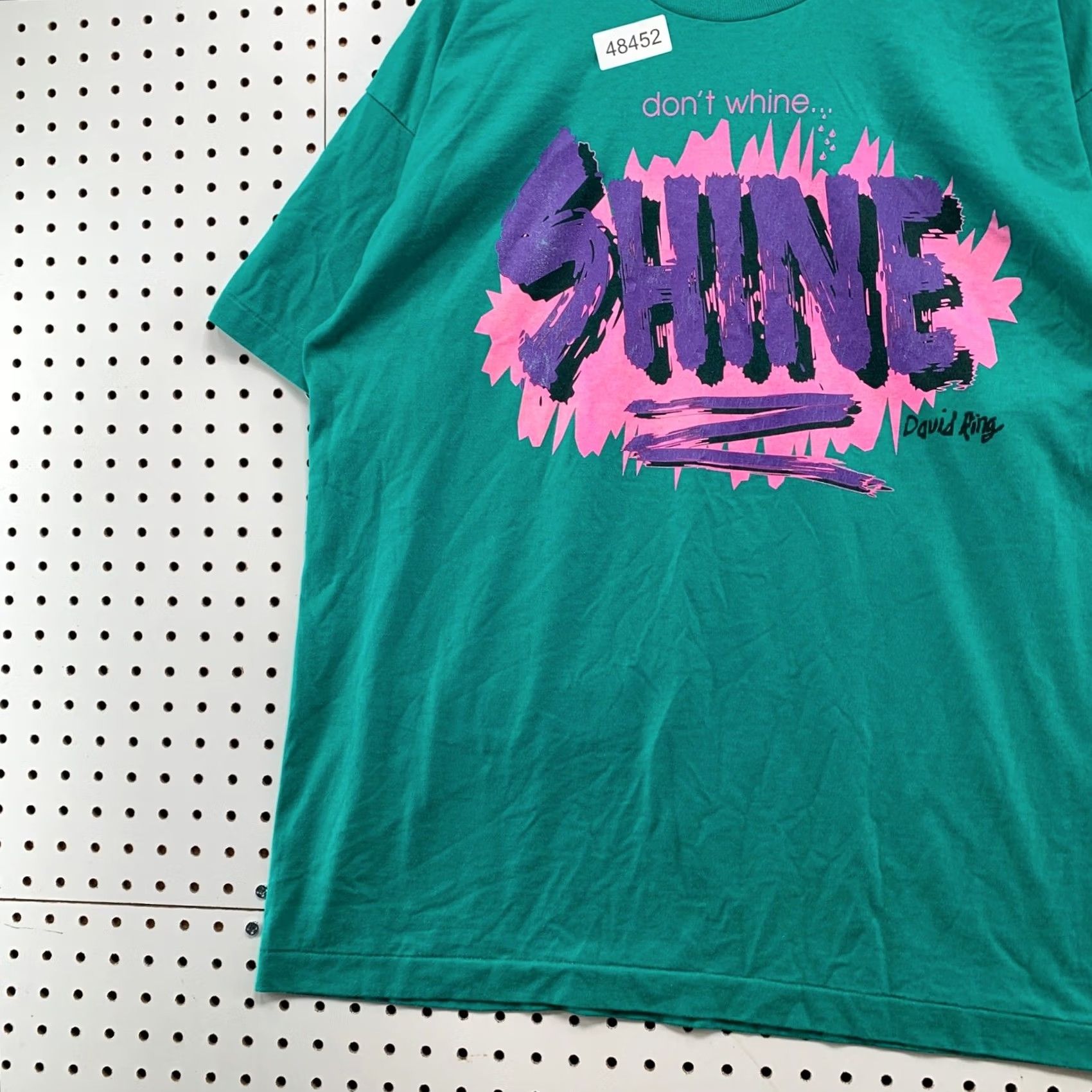 Fruit Of The Loom VINTAGE David Ring Evangelist Shirt Mens XL Green 90s Don't Whine Shine Jesus Size US XL / EU 56 / 4 - 5 Thumbnail