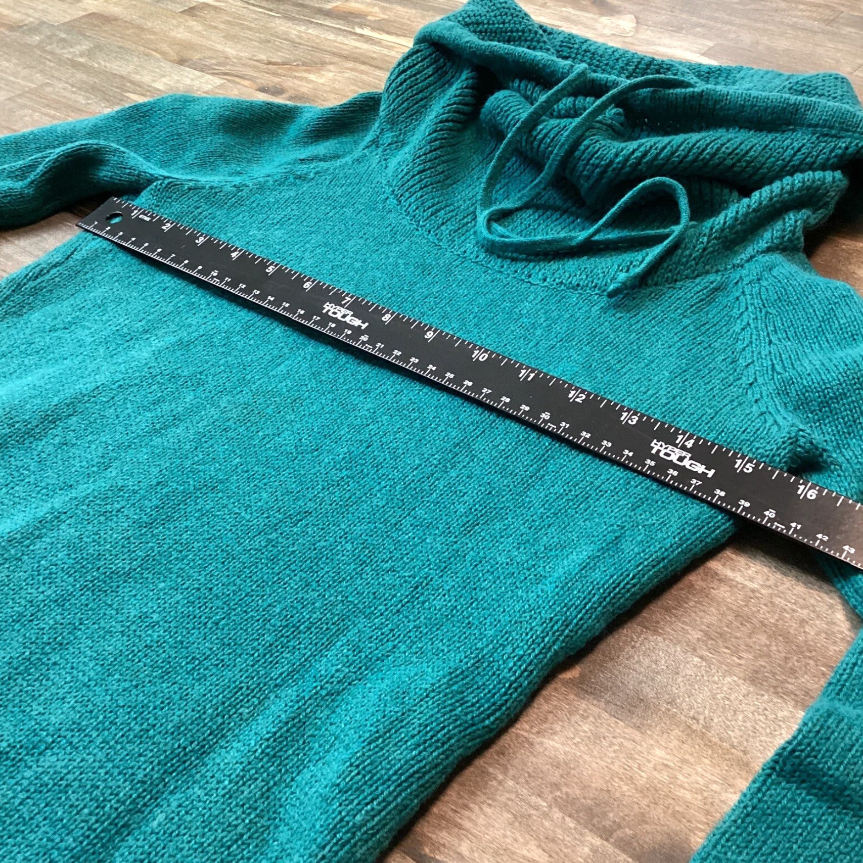 Altea VINTAGE Columbia Sweater Women XS Teal Green Cotton Wool Cowl Neck Pullover Casual Knit Size XS / US 0-2 / IT 36-38 - 4 Thumbnail