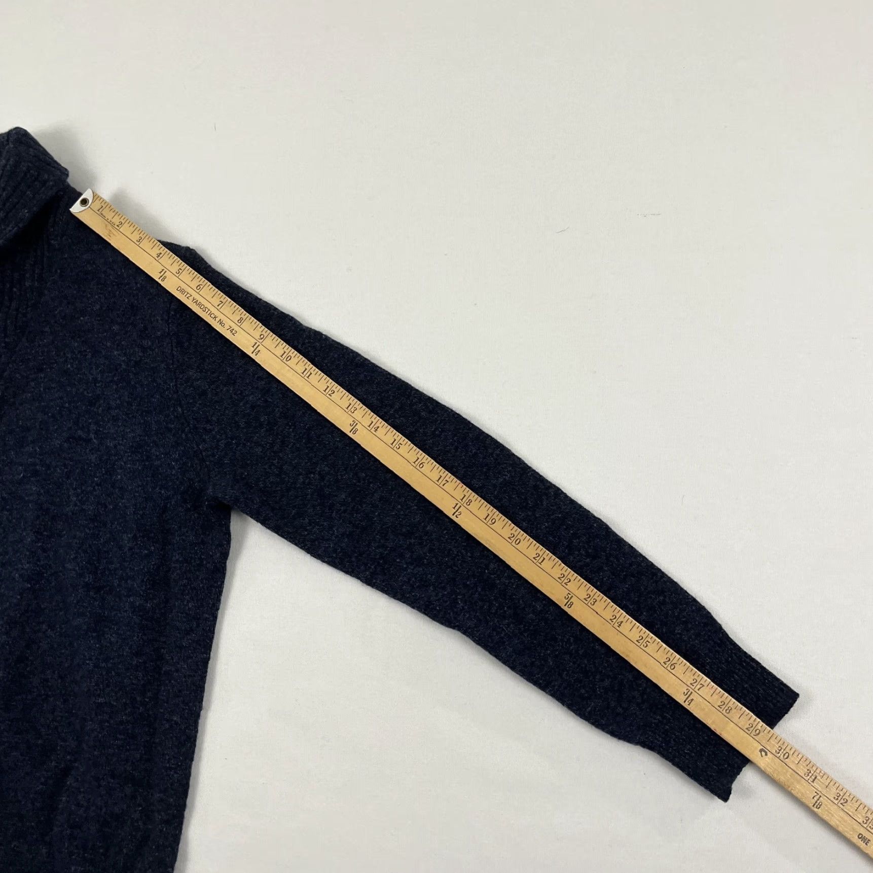 J.Crew J. Crew Sweater Mens Large Blue Marled Lambswool Shawl Collar Pullover Jumper Size US L / EU 52-54 / 3 - 6 Thumbnail