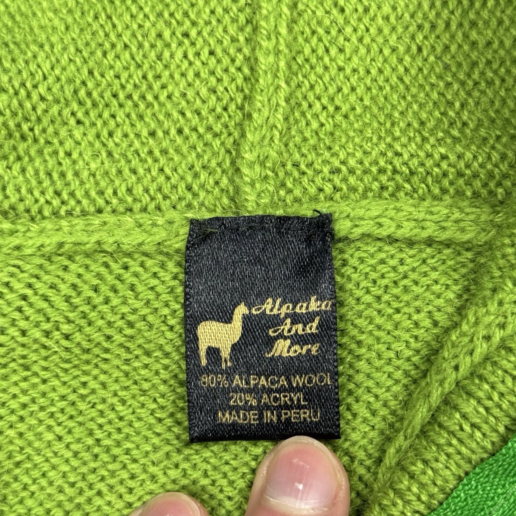 Vintage VINTAGE ALPACA WOOL AZTEC KNIT HOODED SWEATER WOMENS XS PETITE GREEN FULL ZIP Size XS / US 0-2 / IT 36-38 - 4 Thumbnail