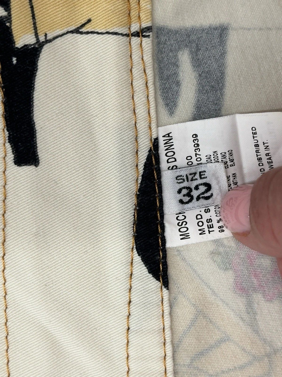 Moschino Vintage 90s Moschino Jeans Donna Womens Pants People Print Size 32" / US 10 / IT 46 - 11 Thumbnail