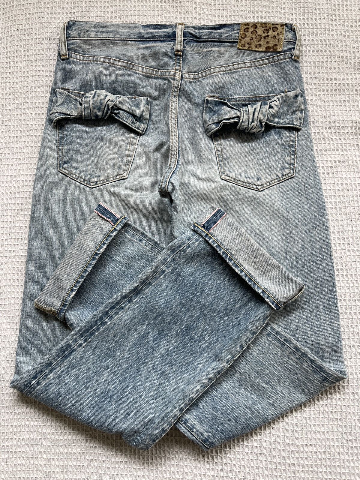 Japanese Brand Rare🔥Vtg MUVEIL Selvedge Redline Light Blue Jeans Size US 33 - 1 Thumbnail