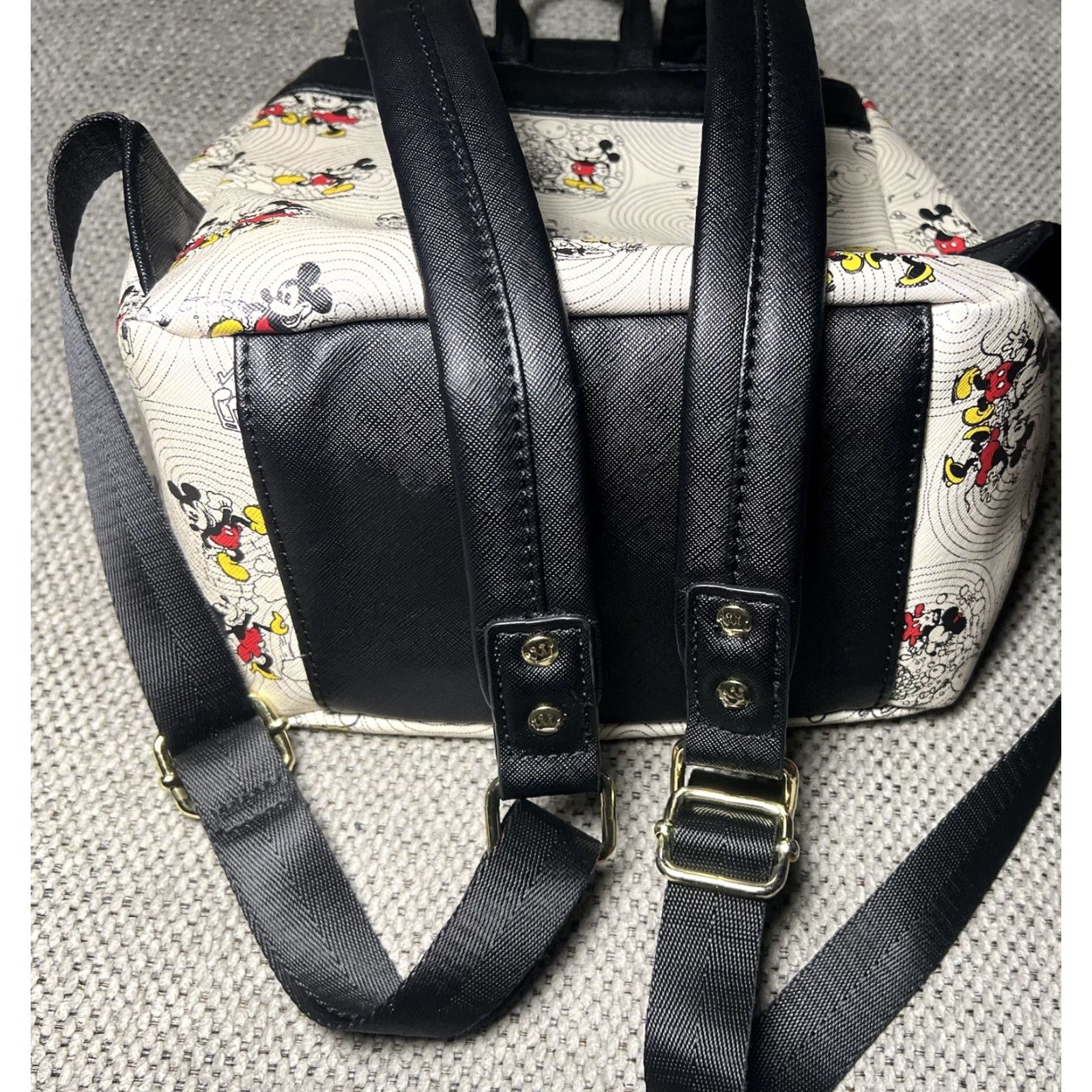 Vintage VINTAGE Loungefly Disney Mickey & Minnie Mouse GOLD BOW Hardware Backpack Bag Size ONE SIZE - 7 Thumbnail