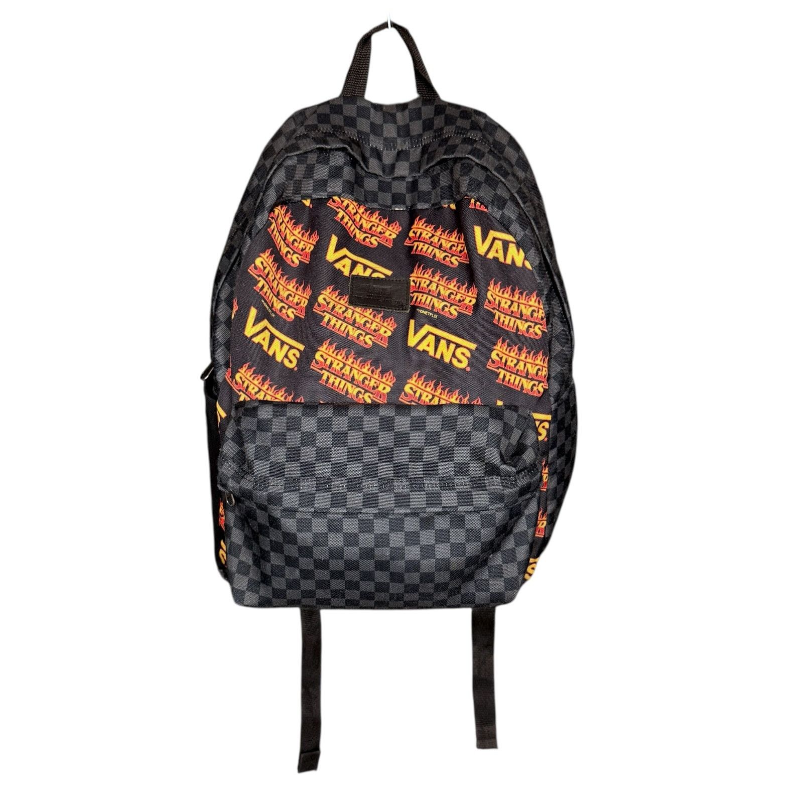 Vans Vans x Stranger Things Flame Logo Checkered Backpack Rare Size ONE SIZE - 2 Thumbnail