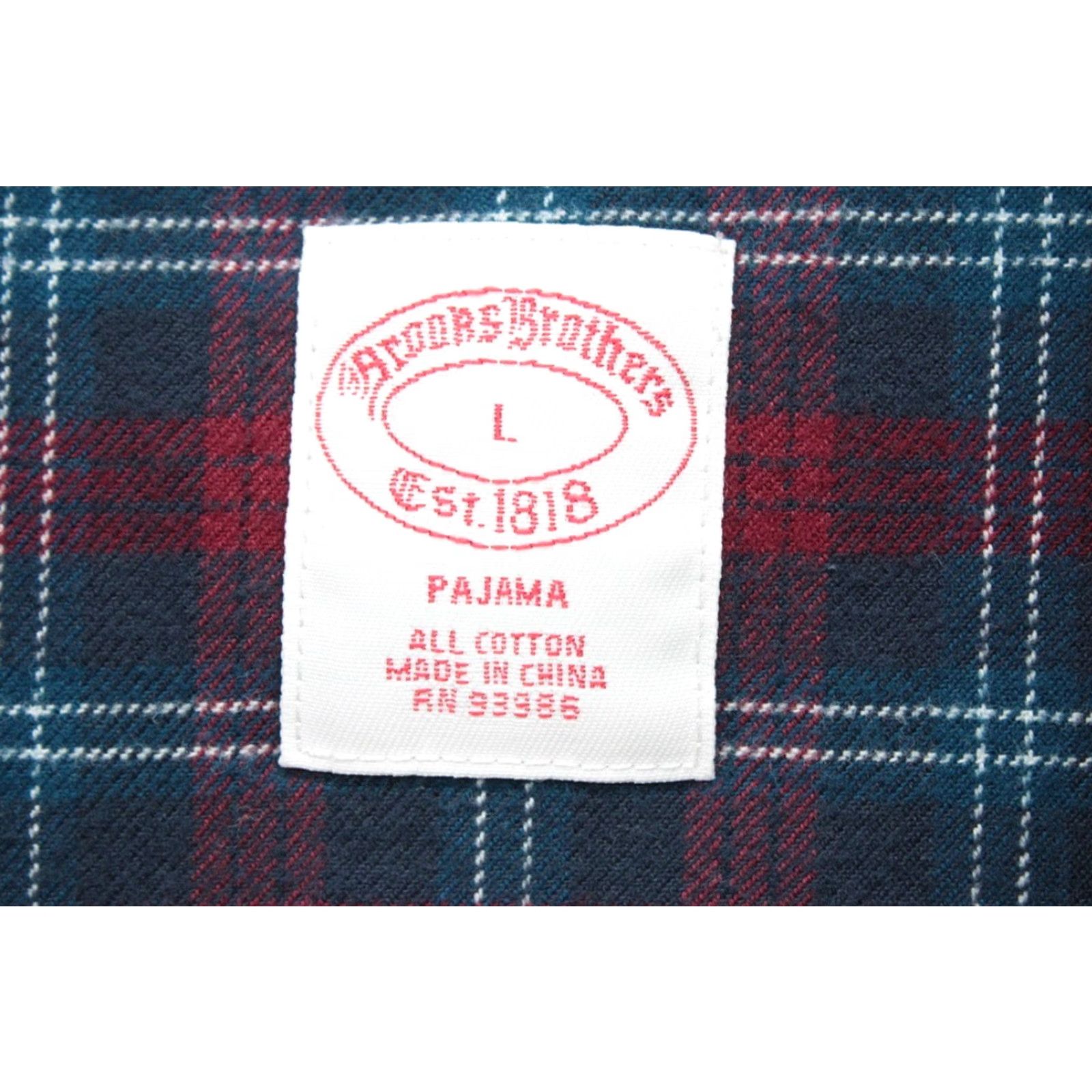 Brooks Brothers Brooks Brothers Pajama Shirt Men’s Large Blue & Red Plaid Cotton Flannel Cozy Shirt Size US L / EU 52-54 / 3 - 3 Thumbnail