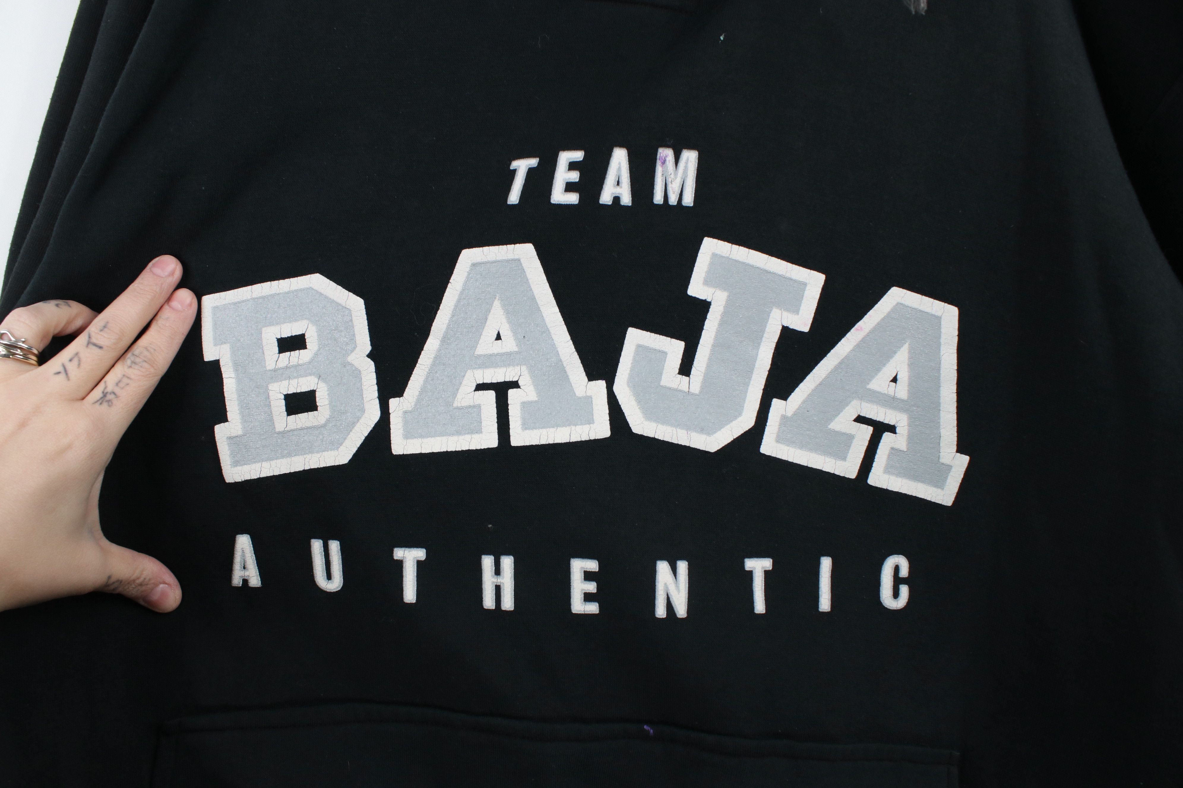 Vintage Vintage 90s Streetwear Team Baja Boats Racing Hoodie Black Size L / US 10 / IT 46 - 7 Thumbnail