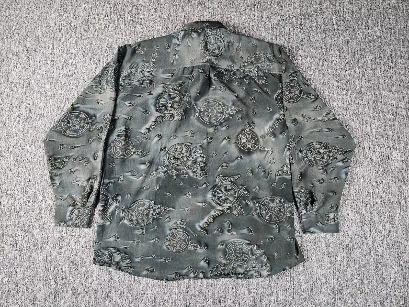 Other Vintage 90s Abstract Medallion Print 100% Silk Shirt Green L Size US L / EU 52-54 / 3 - 4 Thumbnail
