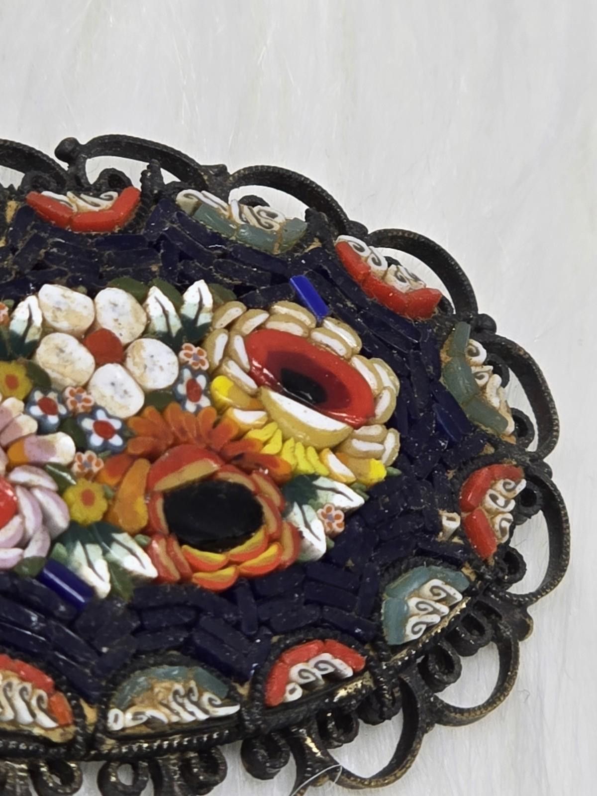 Antique Rivet Antique Italian Micro Mosaic Millefiori Floral Brooch Pin Size ONE SIZE - 5 Thumbnail