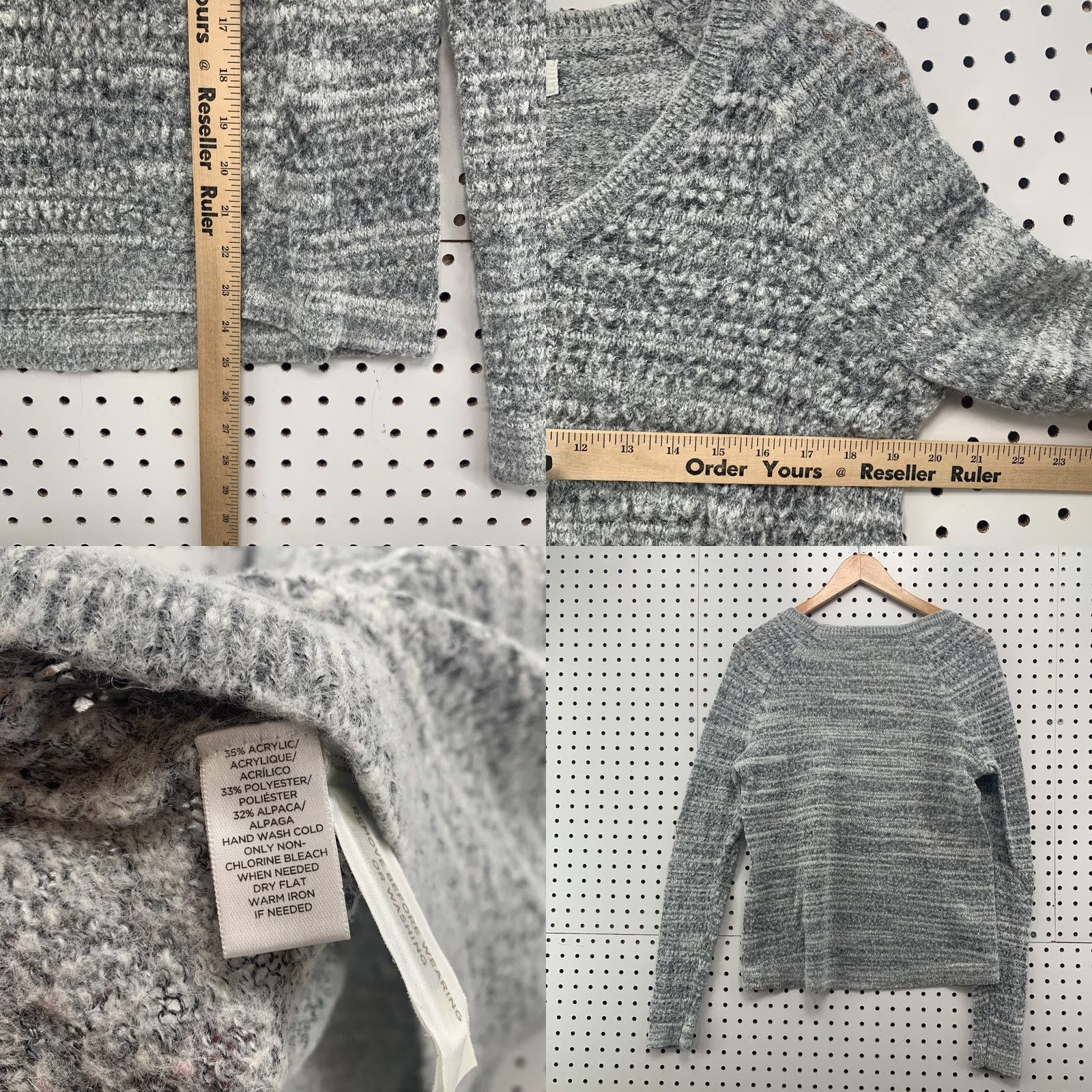 Lou & Grey Lou & Grey Womens Knit Sweater Medium Gray Alpaca Blend V Neck Pullover Size M Size M / US 6-8 / IT 42-44 - 9 Thumbnail