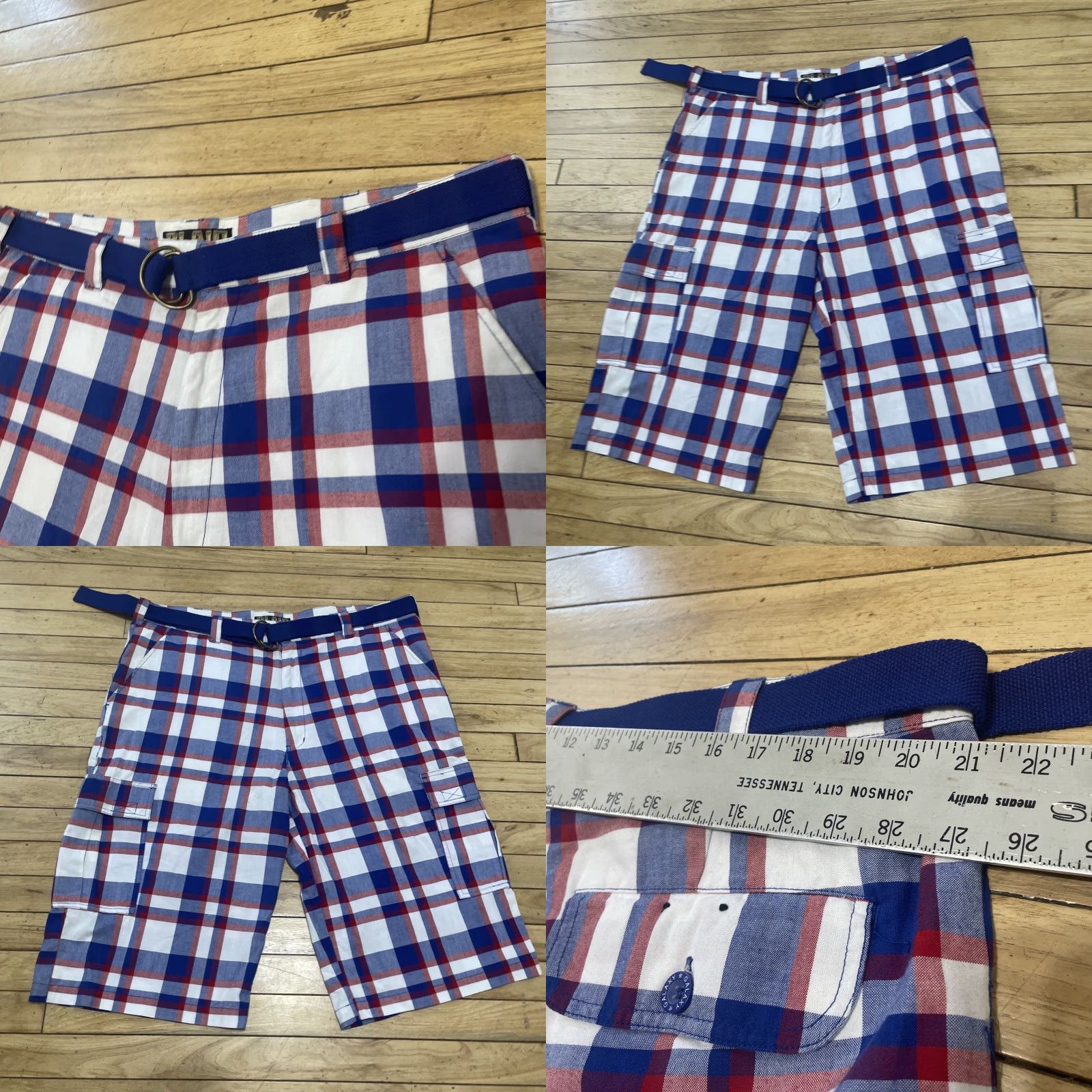 Vintage VINTAGE Galaxy Cargo Shorts Men 42 Plaid Cargo Pocket Belted Blue Hip Hop Y2k Streetwear Skater 16in Inseam Summer Spring Fall Casual Workwear Mens Size US 42 / EU 58 - 10 Thumbnail
