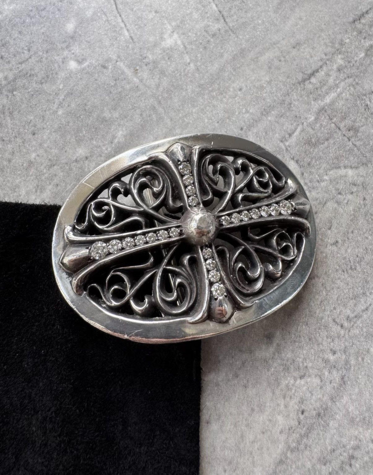 Chrome Hearts Chrome Hearts Iced-out Tomb Cross Belt Buckle Size ONE SIZE - 1 Thumbnail