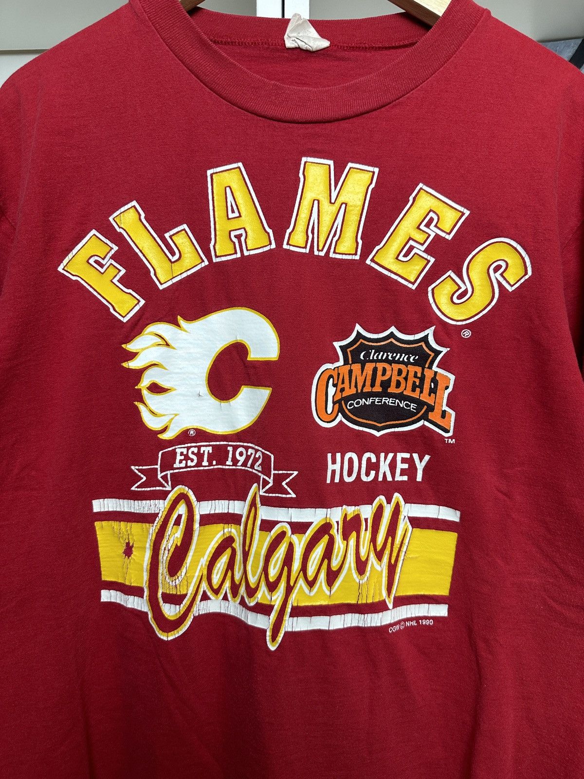 Other Vintage 1989 1990 90s calgary flames tee t-shirt Size US M / EU 48-50 / 2 - 3 Thumbnail