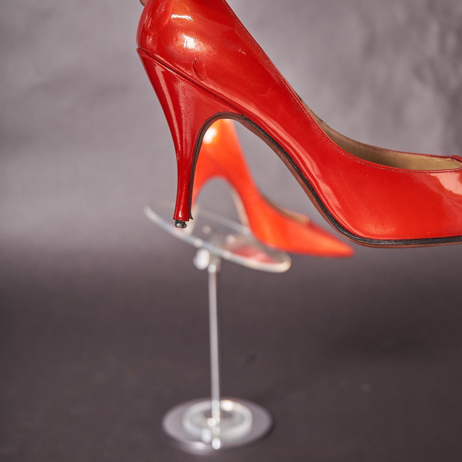 Vintage 1980s Metallic Lipstick Red Heels Pumps Size US 5 / IT 35 - 8 Thumbnail