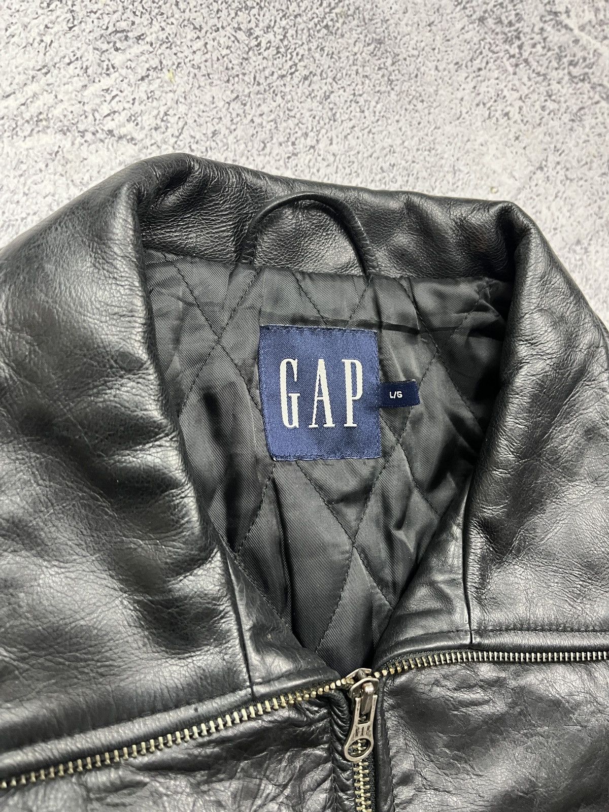 Gap Vintage GAP Black Genuine Leather Jacket Avantgarde Grunge Size US L / EU 52-54 / 3 - 7 Thumbnail