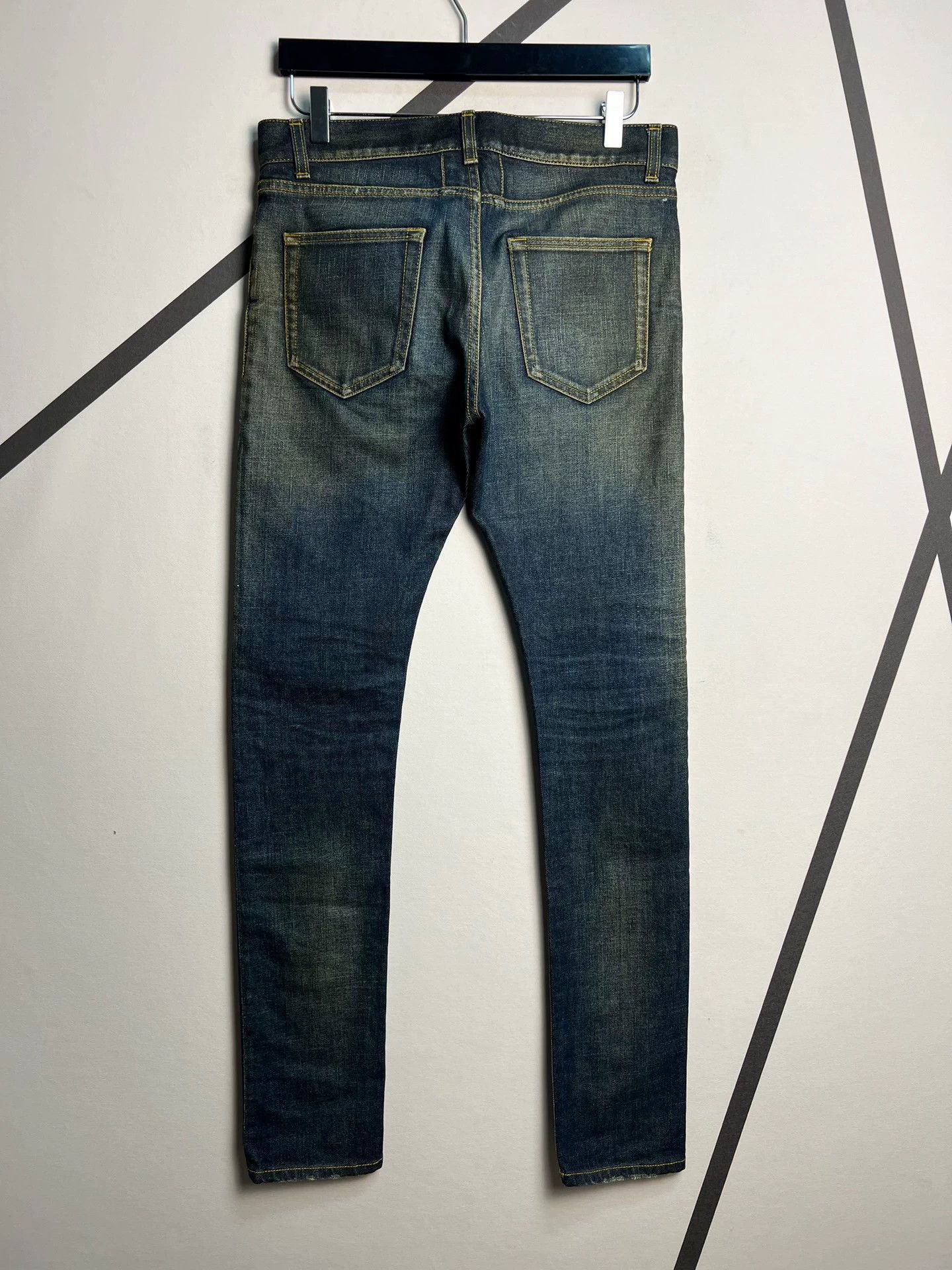Saint Laurent Paris SLP blue yellow mud wash basic jeans Size US 30 / EU 46 - 2 Thumbnail