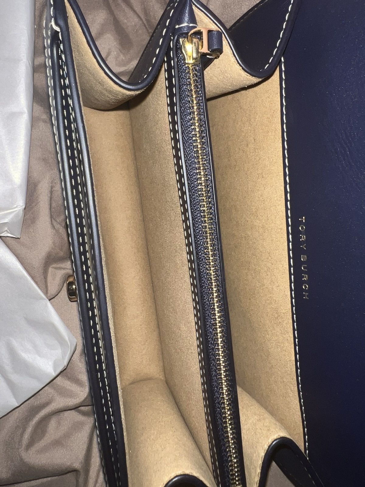 Tory Burch Small Denim Monogrammed Shoulder Bag Size ONE SIZE - 4 Thumbnail
