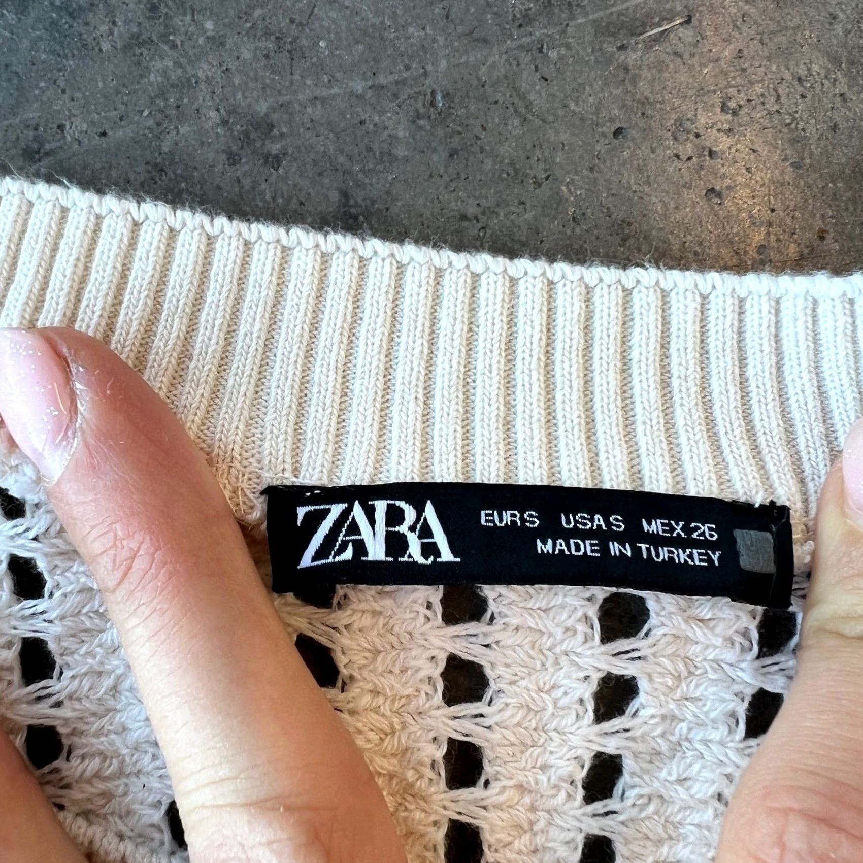 Vintage VINTAGE Zara Cream Beige Knit Bubble White Sleeve Blouse Women S Small Beige Cream Knit Bubble White Sleeve Blouse Women S Small Size S / US 4 / IT 40 - 3 Thumbnail
