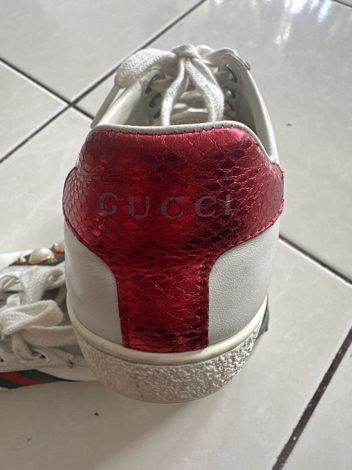 Gucci Gucci Japan Limited pearl low top sneakers Size US 7.5 / IT 37.5 - 6 Thumbnail