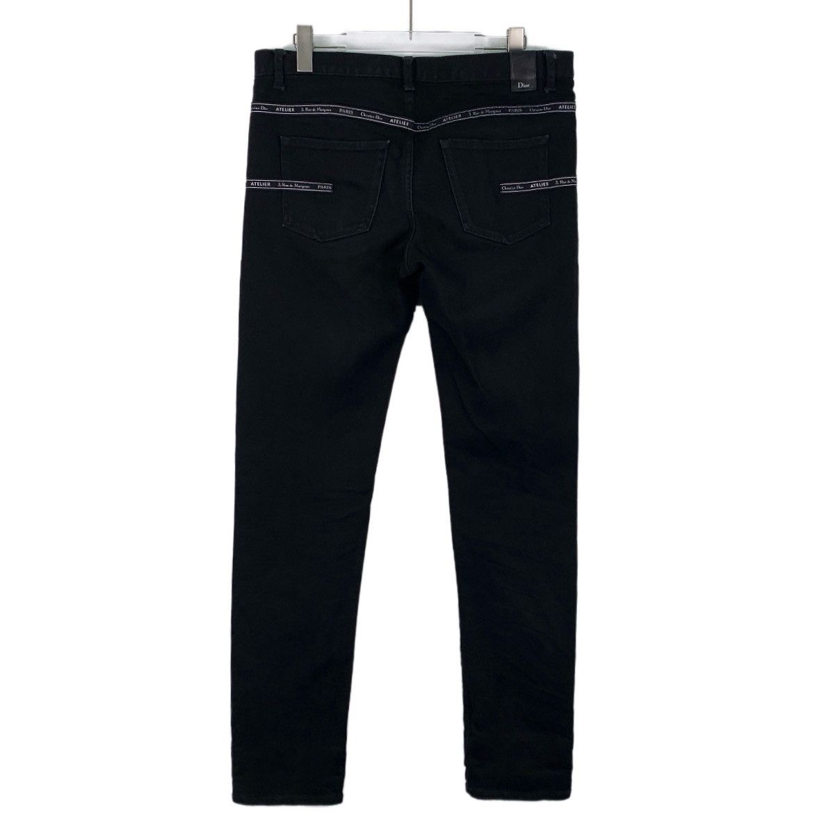 Dior Dior Black Logo Letter Trim Cotton Denim Casual Pants K26WX Size 33" - 2 Thumbnail