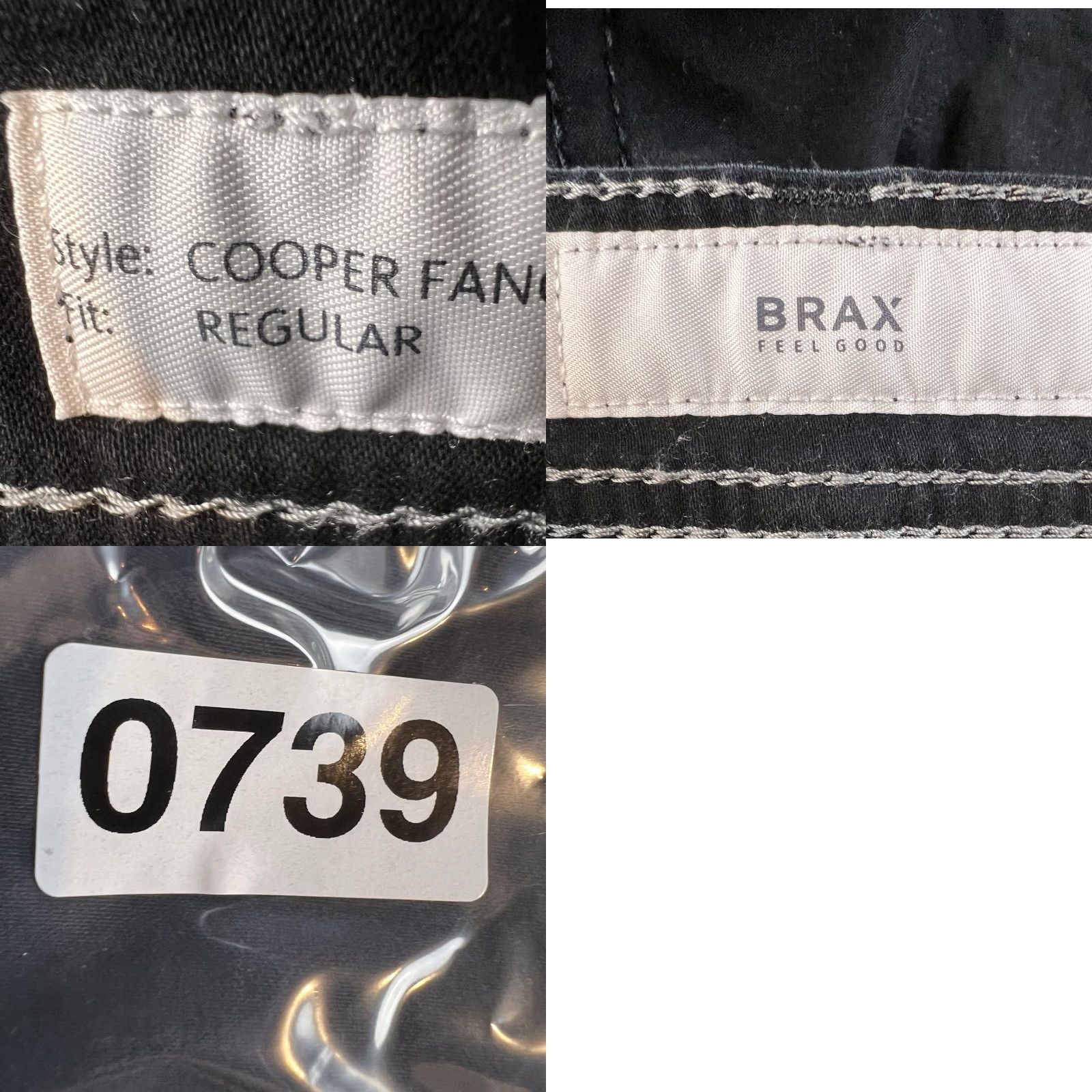 BRAX Brax Pants Mens 36x34 Black Cotton Elastane Chino Straight Fall Summer Preppy 5-Pocket Comfort Stretch Regular Size US 36 / EU 52 - 8 Thumbnail