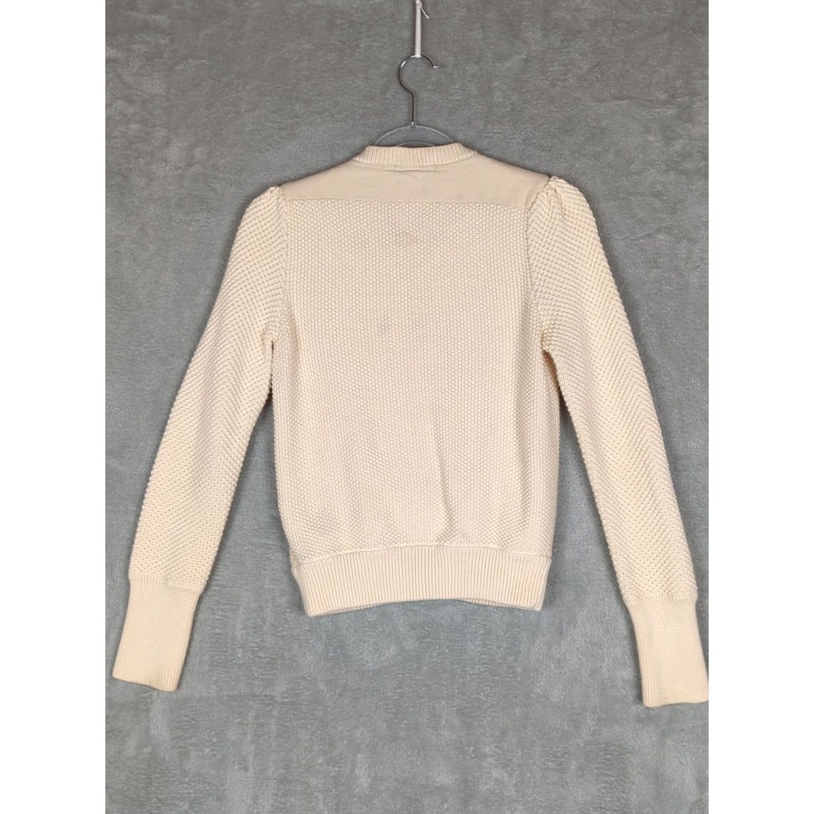 Gap VINTAGE Gap Women’s Cardigan Sweater Cream Chunky Knit Button Cotton S Cottagecore Size S / US 4 / IT 40 - 2 Thumbnail