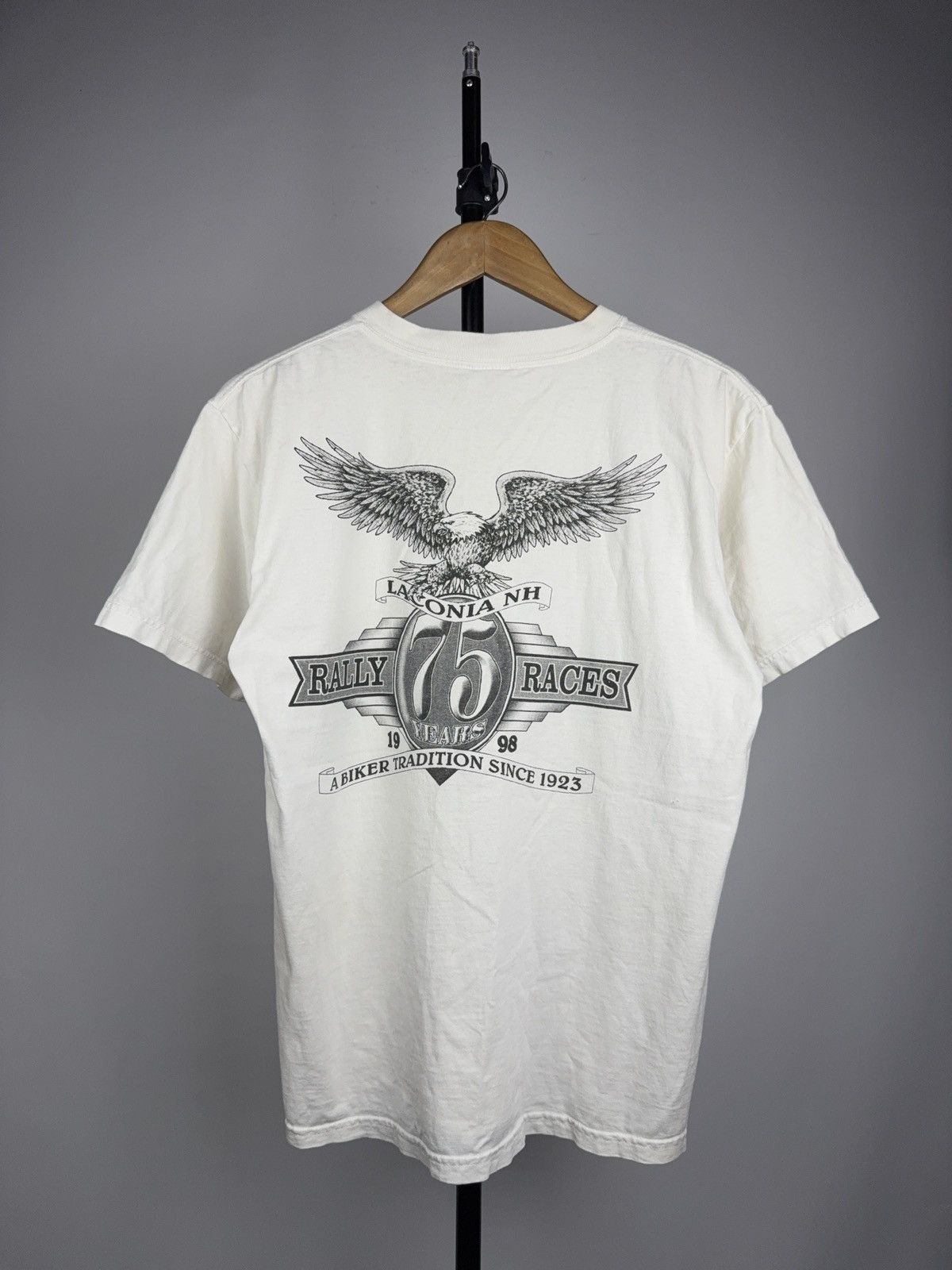 Vintage Vintage 1998 Laconia Moto Bike Week Eagle Biker T-Shirt USA Size US M / EU 48-50 / 2 - 12 Thumbnail