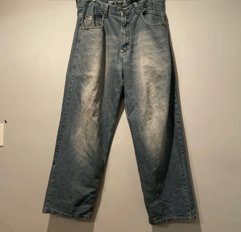 Japanese Brand Skull Embroidered Baggy Jeans Size US 30 / EU 46 - 3 Thumbnail