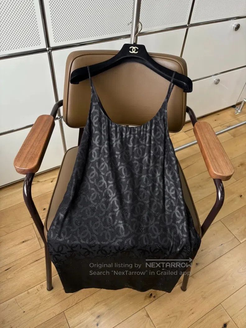 Chanel Chanel 23S black silk full print double C black diamond bo Size XS / US 0-2 / IT 36-38 - 3 Thumbnail