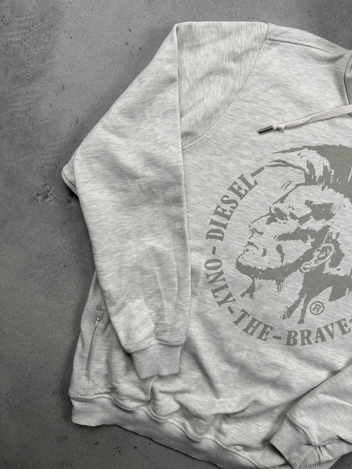 Diesel Vintage Diesel Only The Brave Hoodie Mohawk Big Logo Grey XL Size US L / EU 52-54 / 3 - 3 Thumbnail
