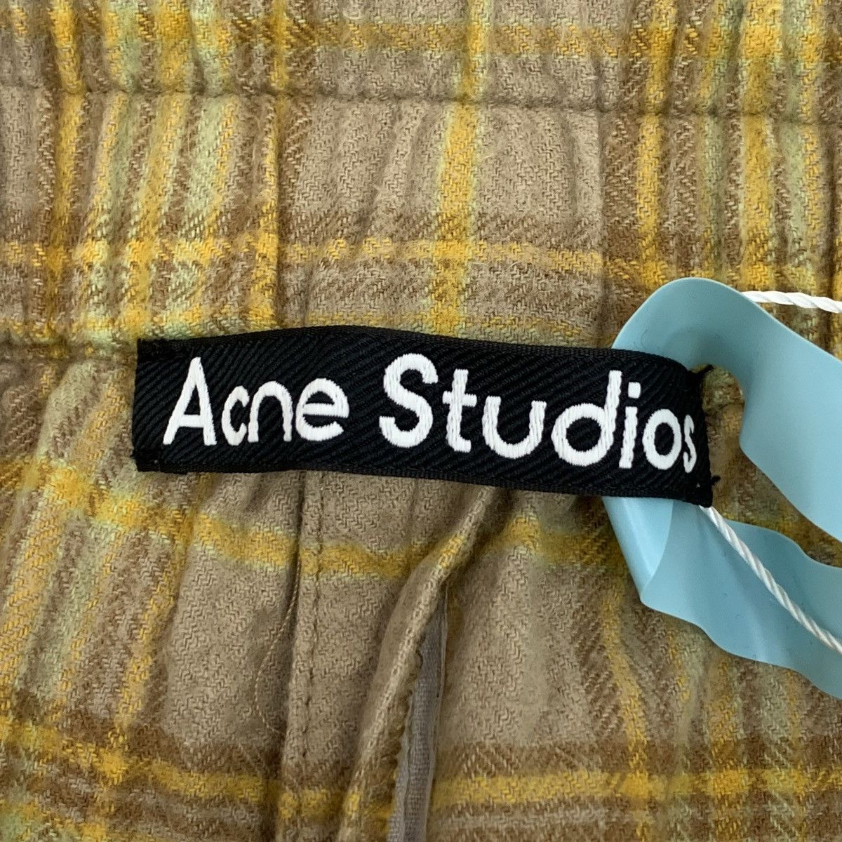 Acne Studios Acne Studios Yellow Plaid Cotton Casual Wide-Leg Pants K26WX Size 26" / US 2 / IT 38 - 7 Thumbnail