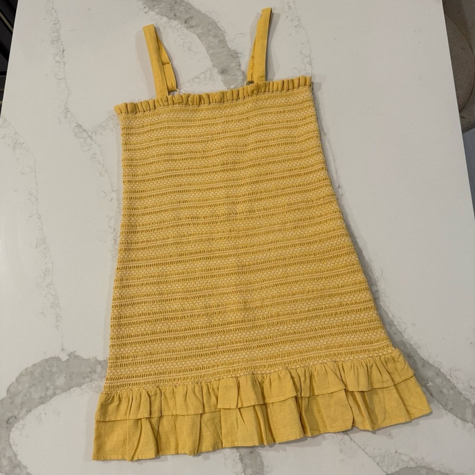 American Eagle Outfitters American Eagle Smocked Ruffle Mini Bodycon Dress Women Large Size L / US 10 / IT 46 - 3 Thumbnail
