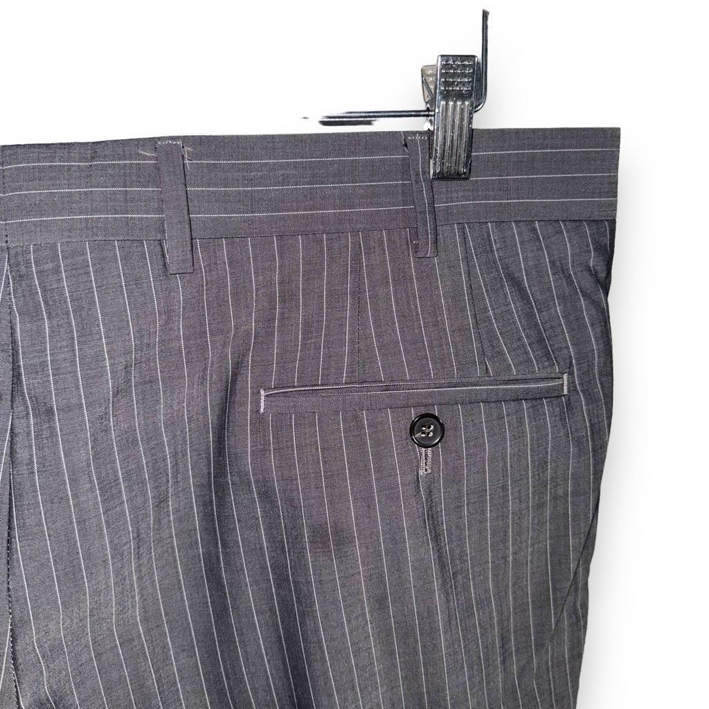 Samuelsohn Samuelsohn Gable Gray Striped Super 130s Suit Size 44R Size 44R - 16 Thumbnail