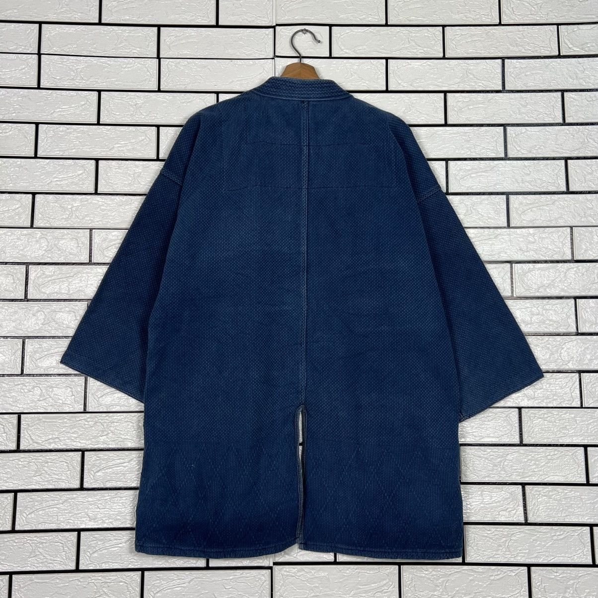 Japanese Brand Vintage Blue Indigo Sashiko Thick Weave Kimono #4113-C187 Size US XL / EU 56 / 4 - 14 Thumbnail