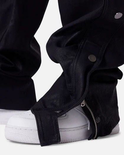 MNML MNML Straight Leather Snap Zipper Cargo Pants Black Size US 30 / EU 46 - 5 Thumbnail