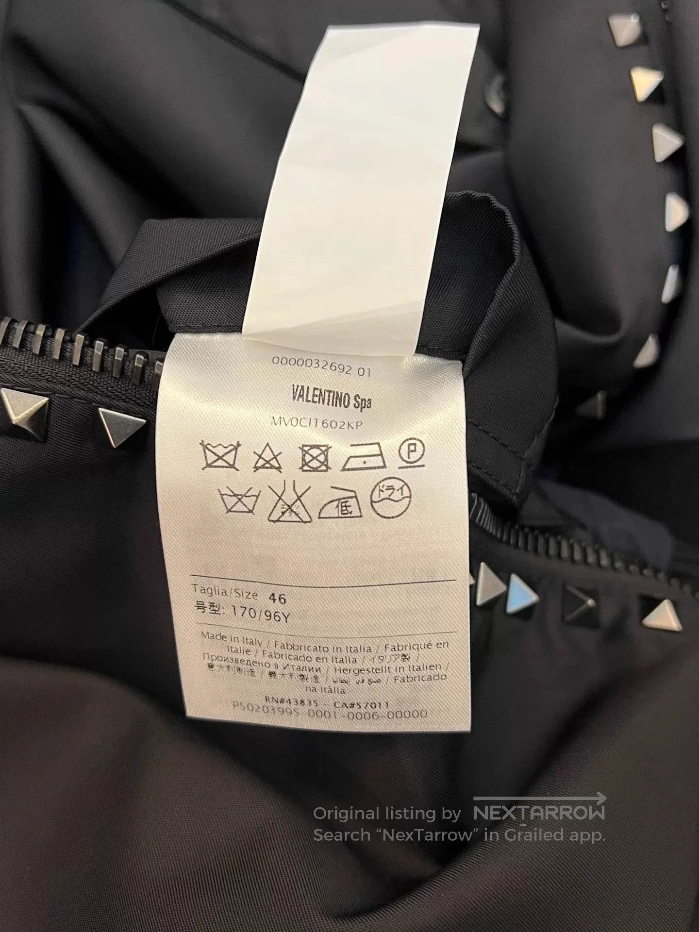 Valentino Black Studded Bomber Jacket with Zip Pockets. Size US S / EU 44-46 / 1 - 5 Thumbnail