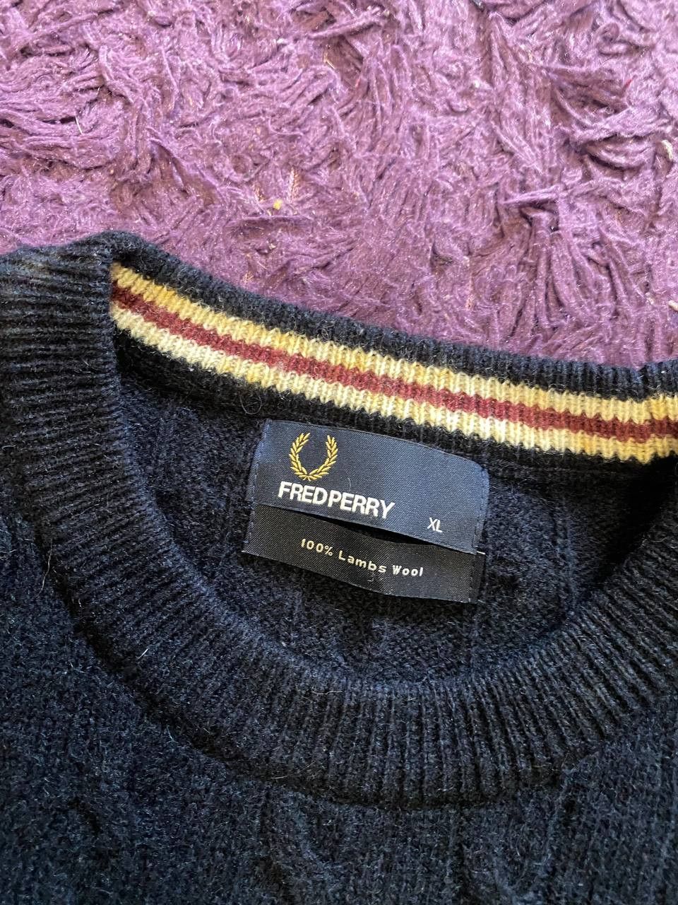 Fred Perry Vintage Fred Perry 100% Lamb Wool Warm Sweater Size XL Size US XL / EU 56 / 4 - 2 Thumbnail