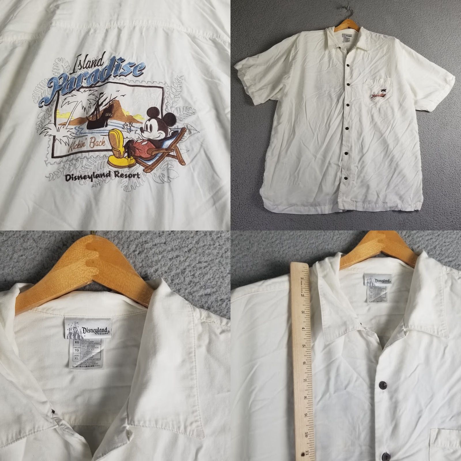 Disney Mickey Mouse Disneyland Mens Camp Shirt Extra Large XL Size US XL / EU 56 / 4 - 2 Thumbnail