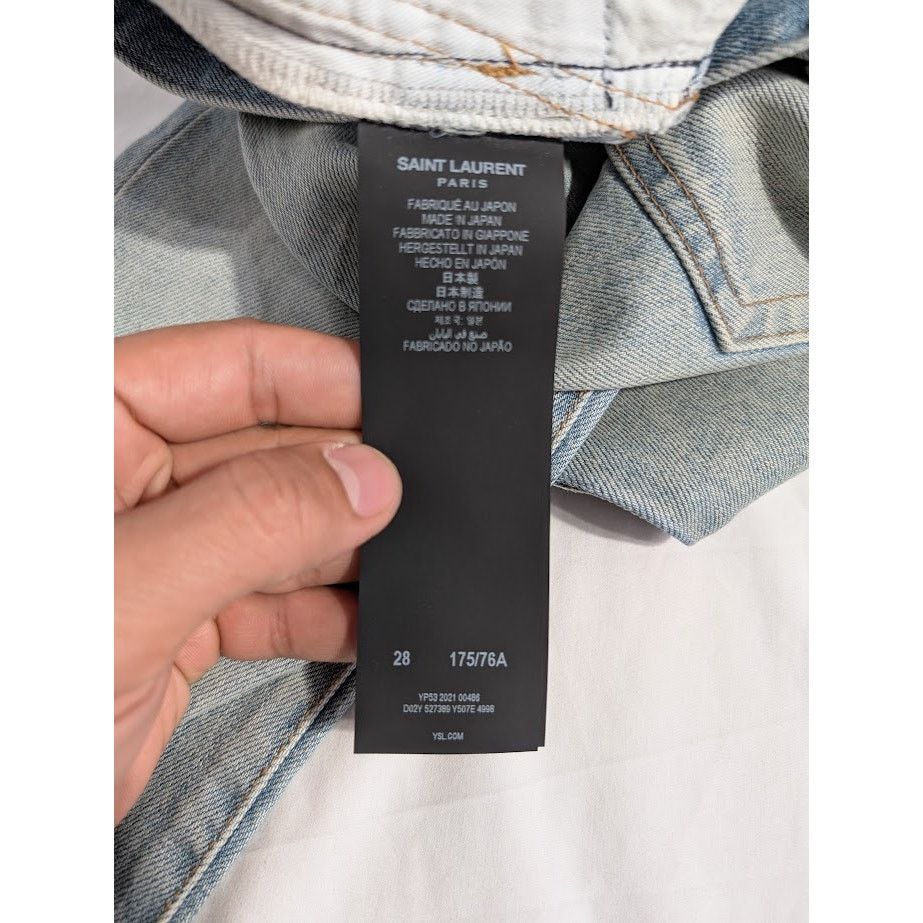 Saint Laurent Paris o1rshd1 Skinny 5 Pockets Low Pants in Light Fall Blue Size US 28 / EU 44 - 15 Thumbnail