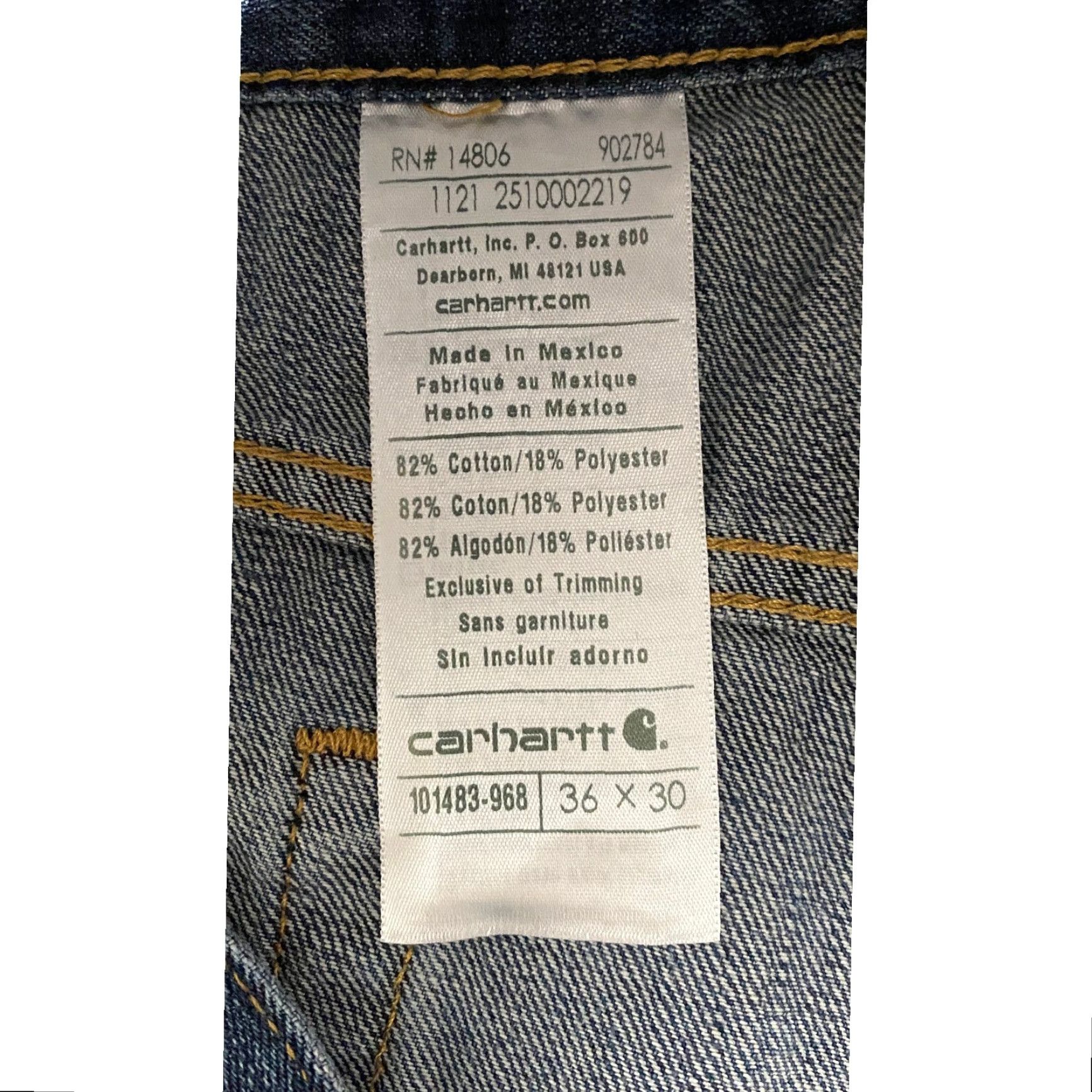 Carhartt Carhartt Jeans 101483-968 Men's Relaxed Fit Blue 36×30 Straight Size US 36 / EU 52 - 4 Thumbnail