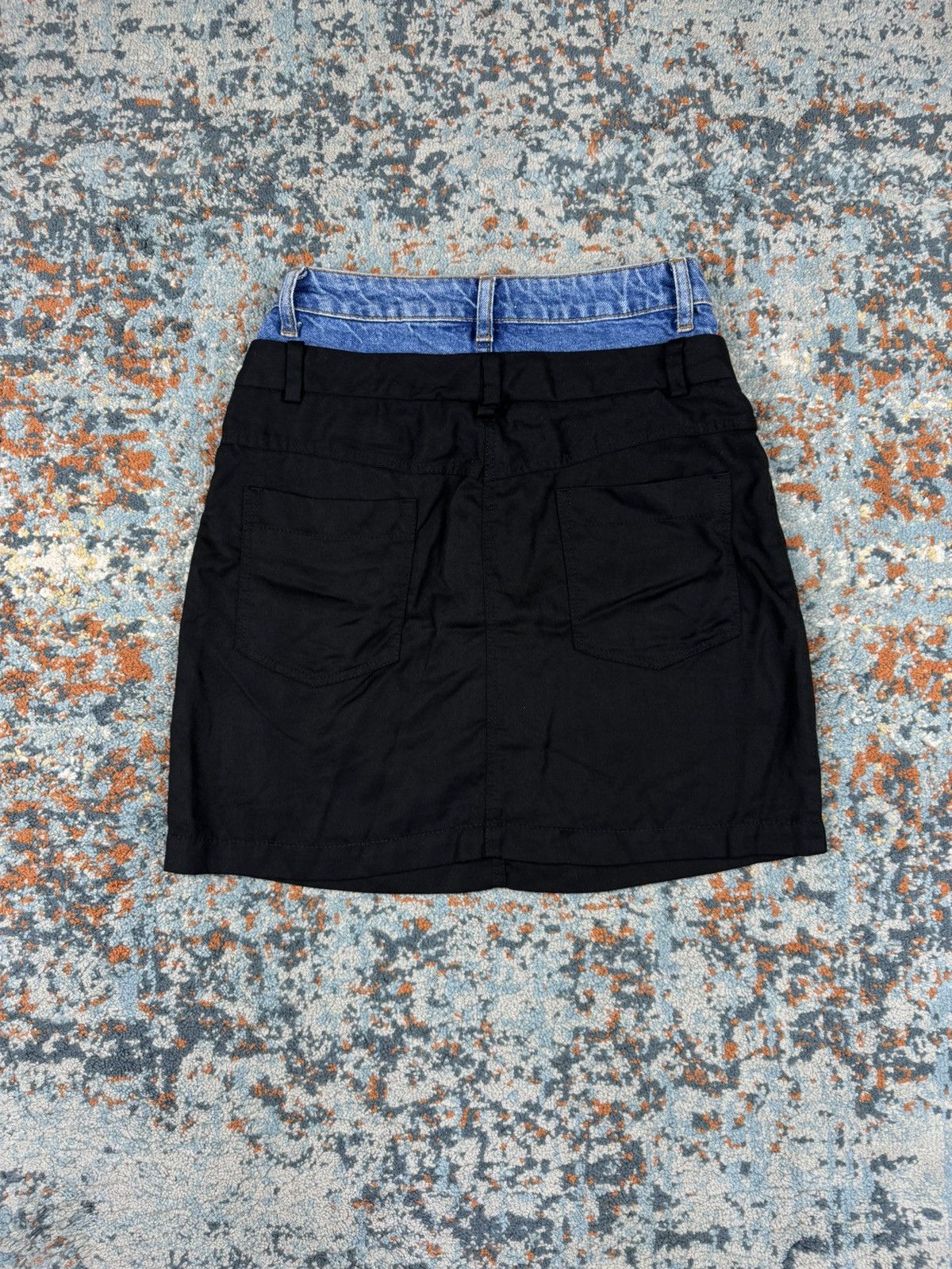 Sandro Vintage Y2K Sandro Paris trompe l'oeil layered denim skirt Size 28" / US 6 / IT 42 - 2 Thumbnail